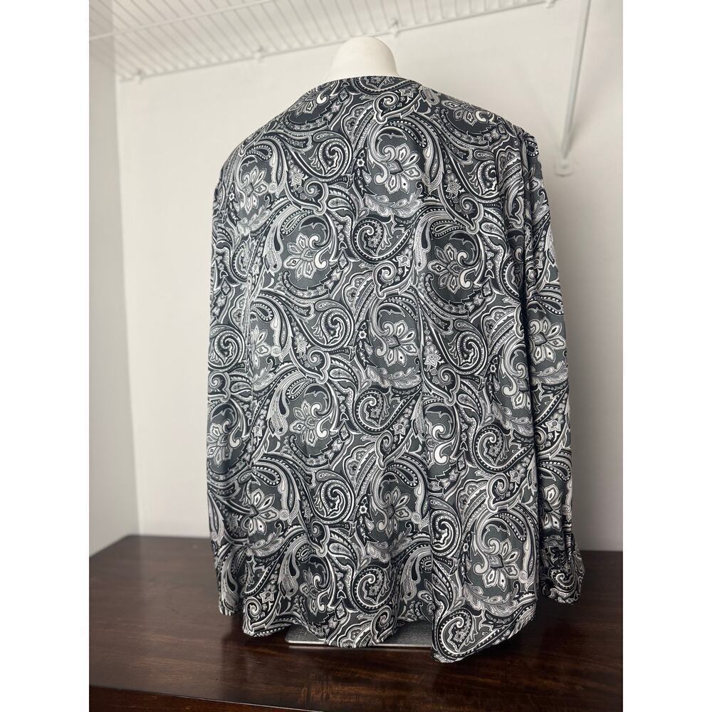 Jones New York Paisley Blouse - Black/Grey/White - 3X NWOT - Picture 5 of 11